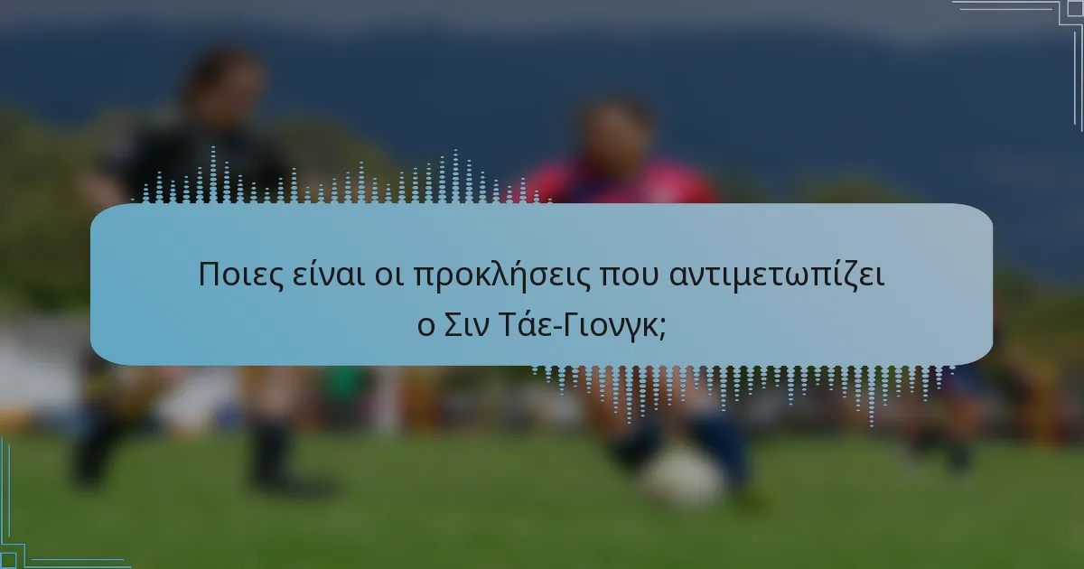 Ποιες είναι οι προκλήσεις που αντιμετωπίζει ο Σιν Τάε-Γιονγκ;
