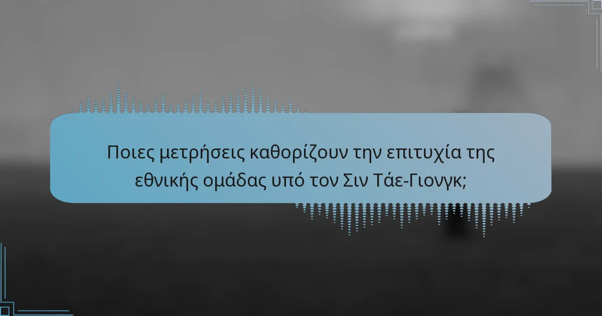 Ποιες μετρήσεις καθορίζουν την επιτυχία της εθνικής ομάδας υπό τον Σιν Τάε-Γιονγκ;